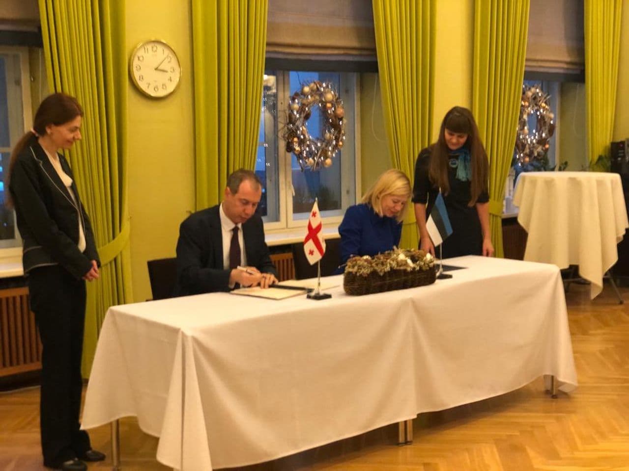 Ambassador Extraordinary and Plenipotentiary of Georgia to the Republic of Estonia and the Minister of Culture of the Republic of Estonia Piret Hartman signed the cooperation programme in the fields of culture 
